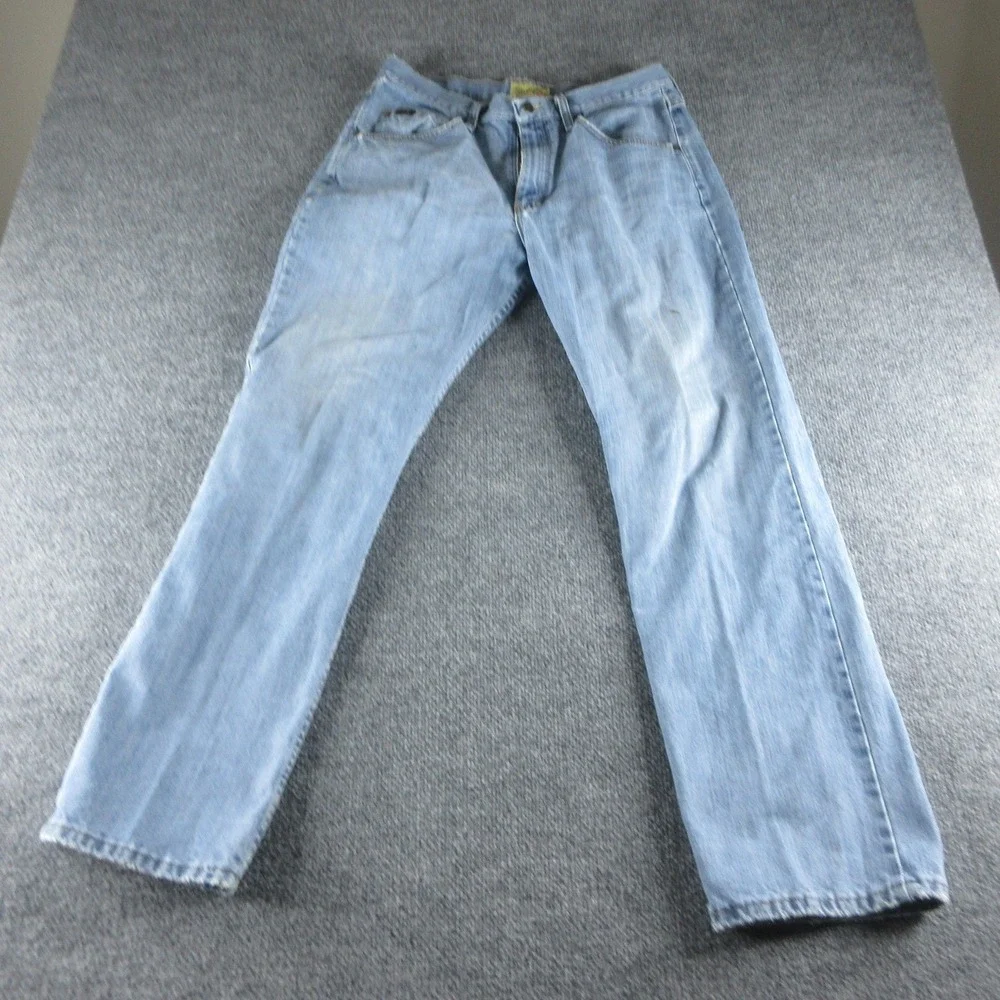 Wrangler 20X Jeans Mens 33x32 Blue Straight Light Wash Denim 01MWXLB Workwear